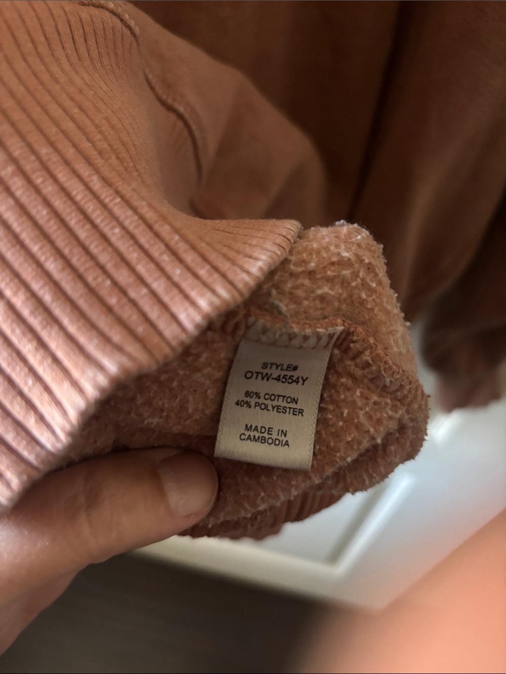 Zenana Outfitters Washed Clay Crewneck Sweatshirt - Rusty Clay - Picture 7 of 7